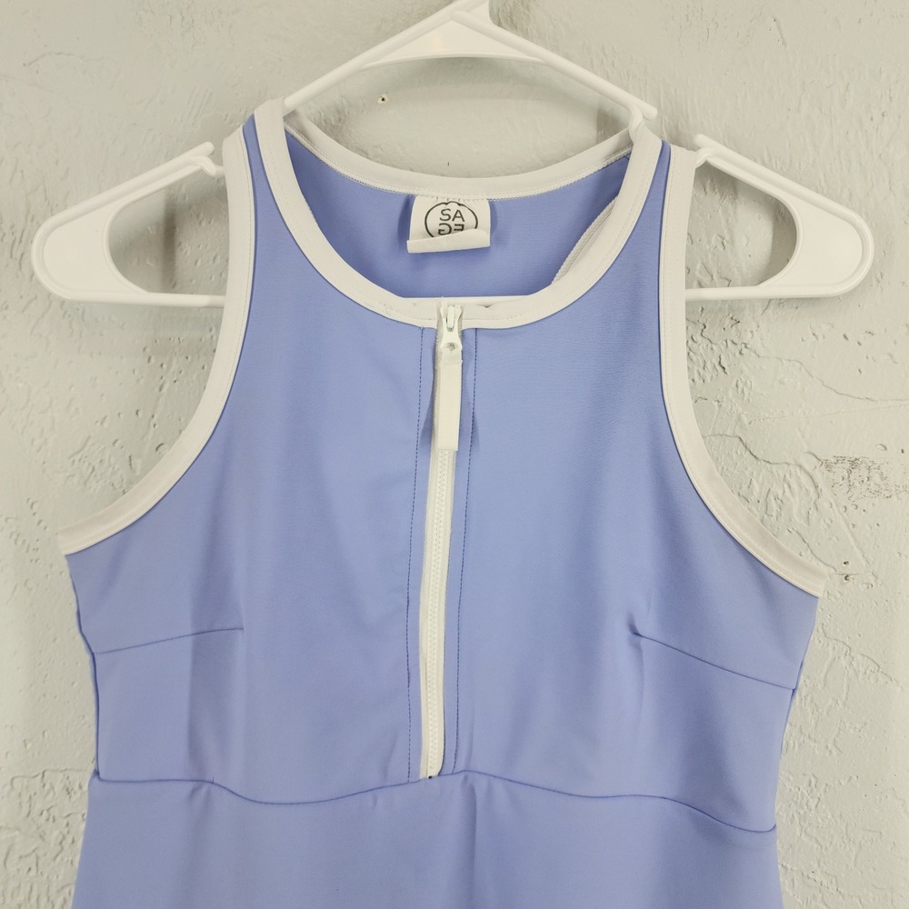 Sage Collective Periwinkle Purple Quarter Zip Active Tennis Dress Skort Womens M - Picture 2 of 8